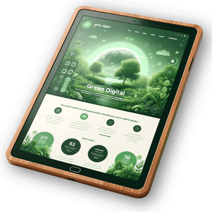 Tabletová vizualizace digitálního řešení Green Digital
